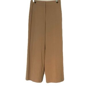 NWT Zara Small Women’s Elevated Everyday Classic Tan Wide-Leg Trousers Capsule